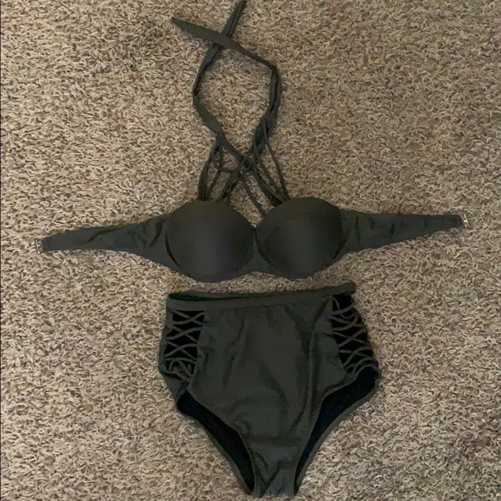 Army green swimsuit